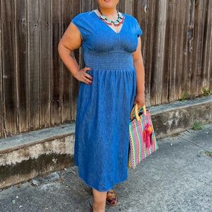 Midi denim dress